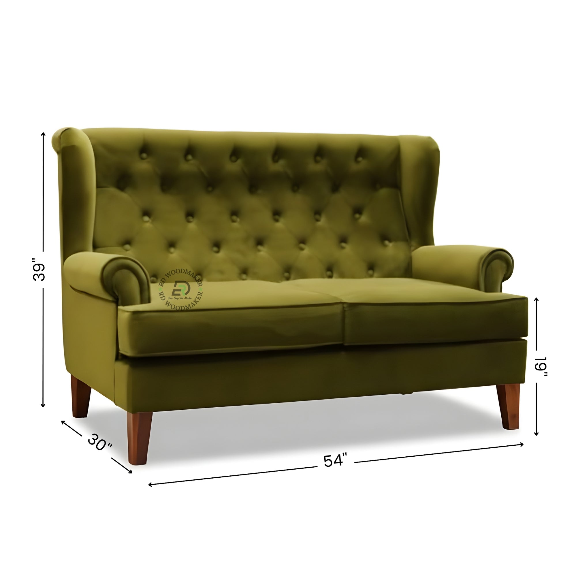 CHESTERFIELD TUFTED GREEN VELVET SOFA