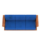 MODERN BLUE THREE SEATER WOODEN SOFA