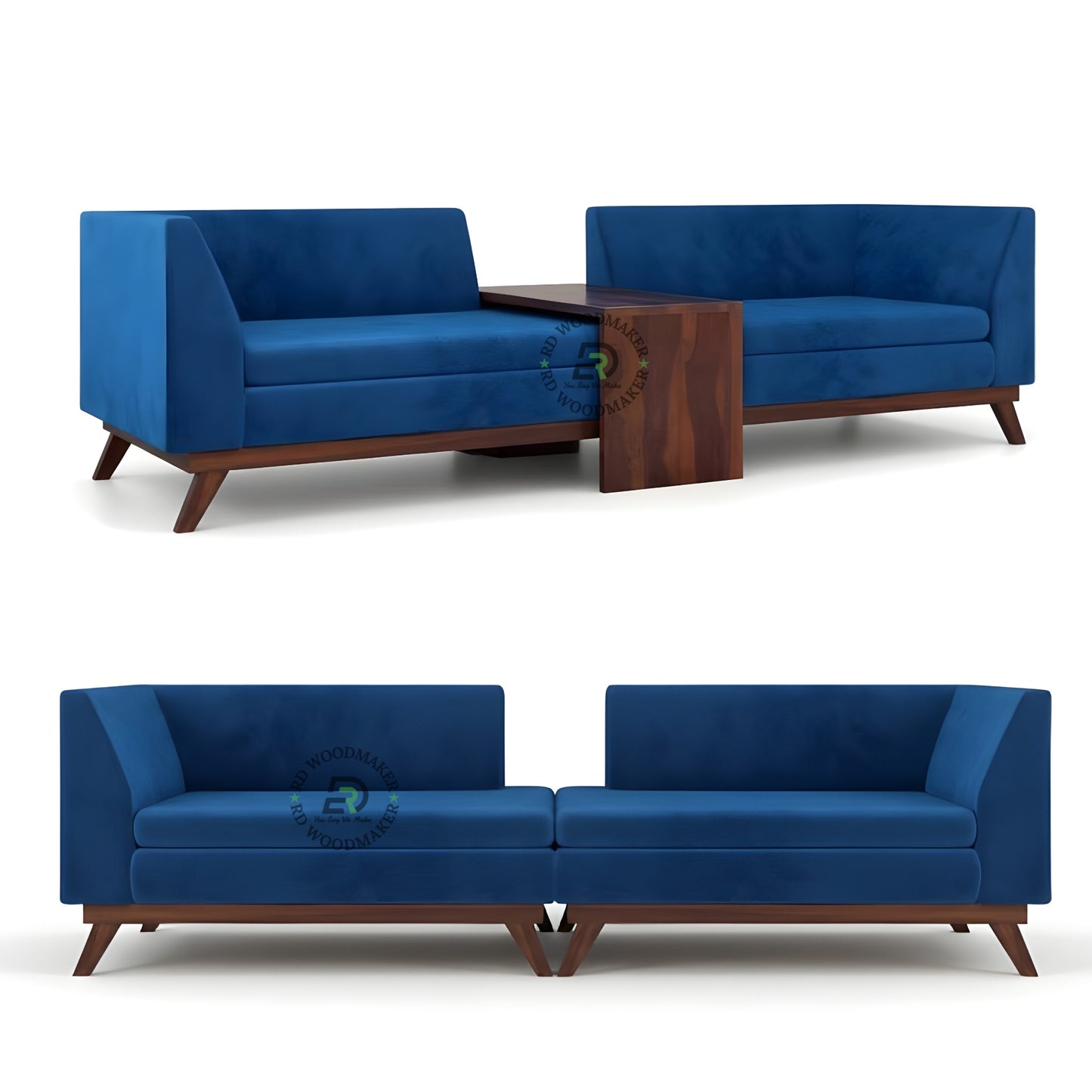 MODERN MINIMAL BLUE COMPACT SOFA