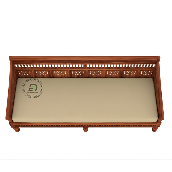 ROYAL CARVED WOODEN DIWAN SOFA WITH BACK REST 3+1+1