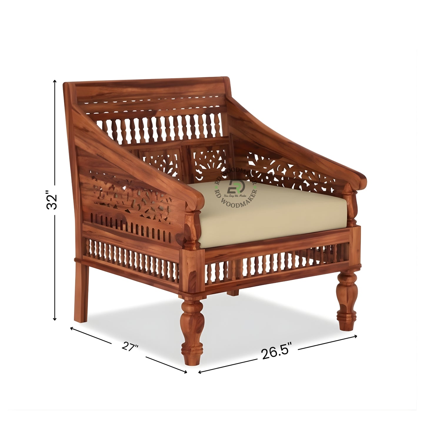 ROYAL CARVED WOODEN DIWAN SOFA WITH BACK REST