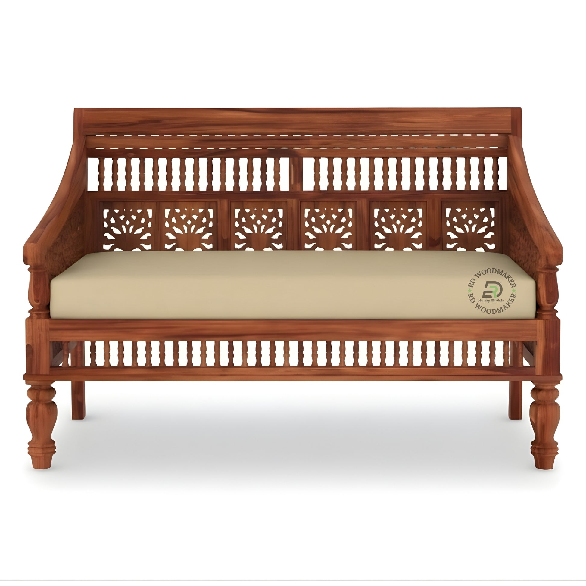 TRADITIONAL HANDCRAFTED WOODEN BENCH SOFA