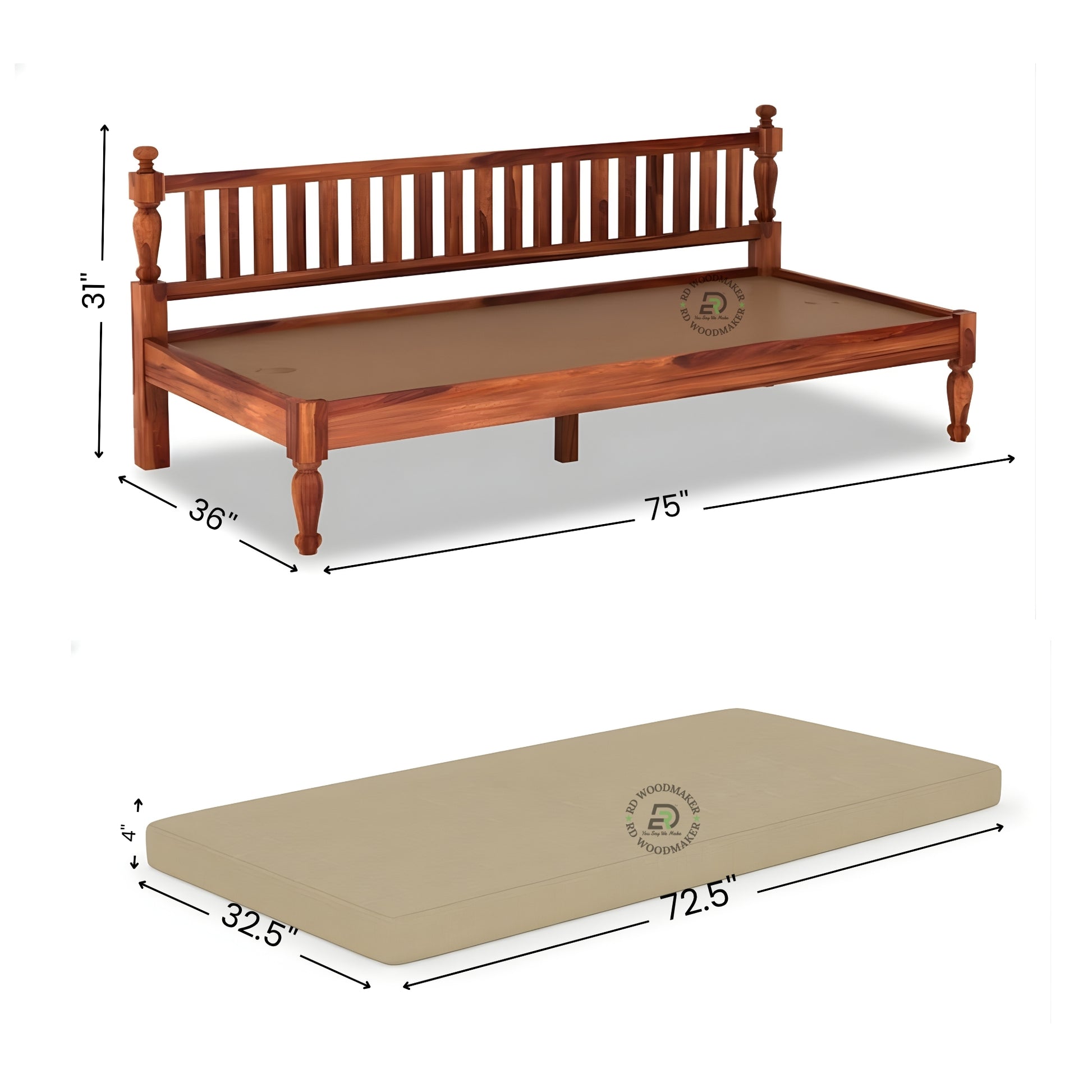 CLASSIC WOODEN DAYBED STYLE SOFA FRAME