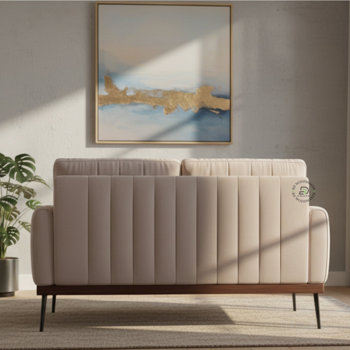  LUXURY CURVED VELVET SOFA WITH GOLD BASE