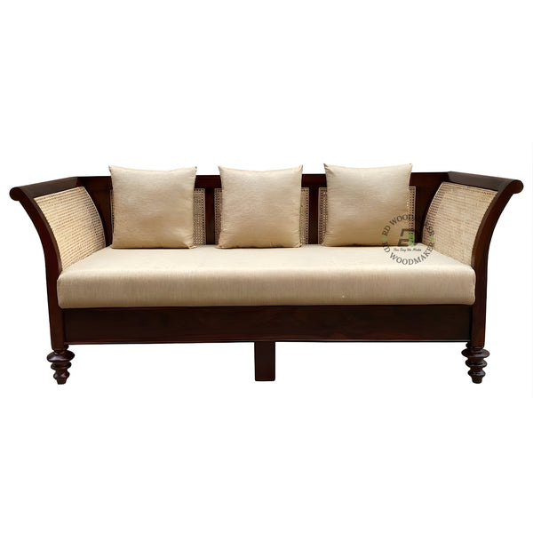 CLASSIC CANE BACK WOODEN SOFA WITH CURVED ARMS 3+1+1