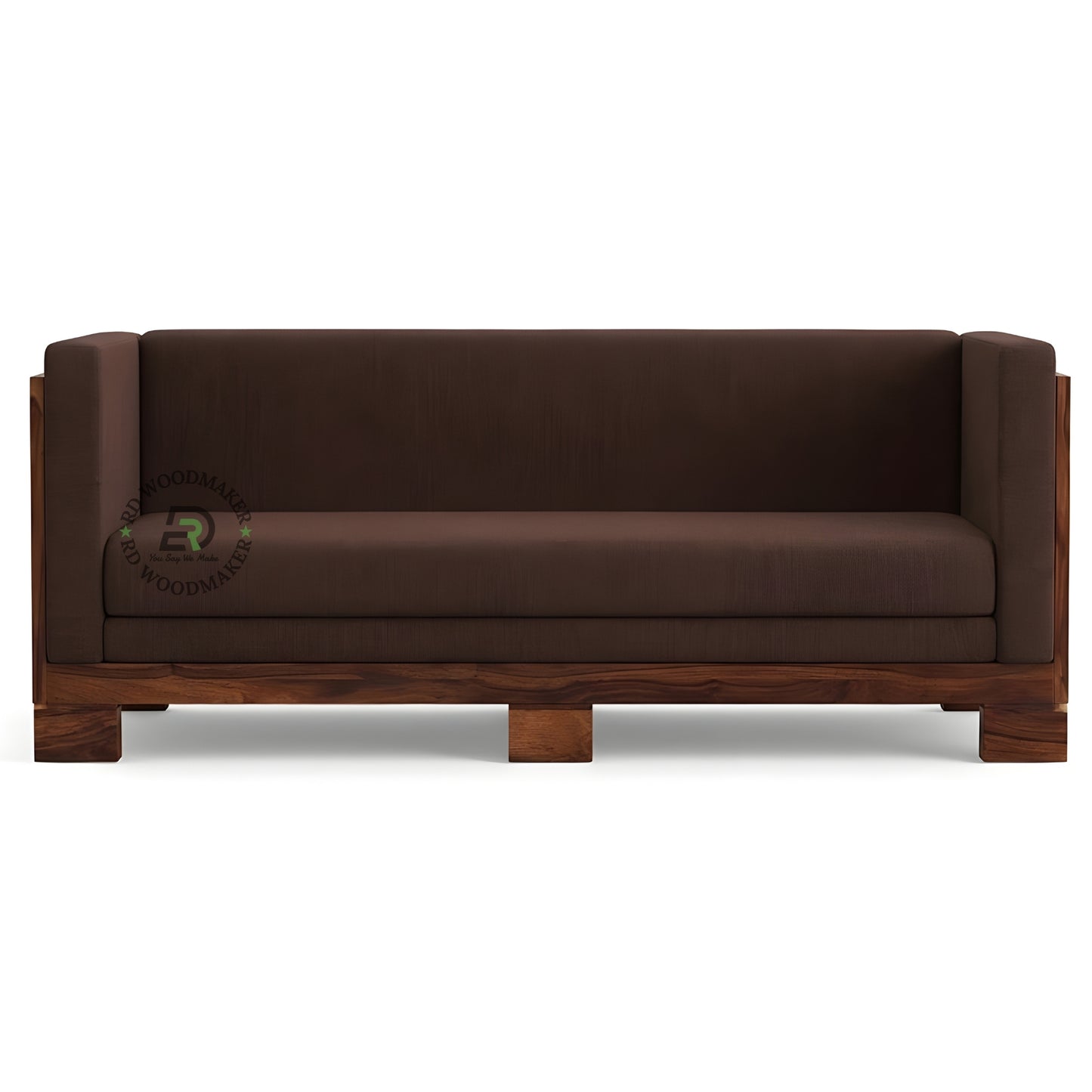 MODERN MINIMAL WOODEN SOFA WITH FULL BACK CUSHION