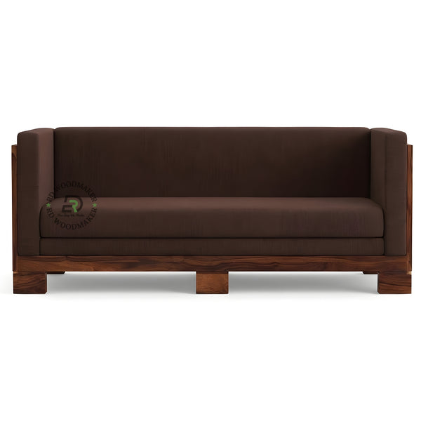 MODERN MINIMAL WOODEN SOFA WITH FULL BACK CUSHION 3+1+1
