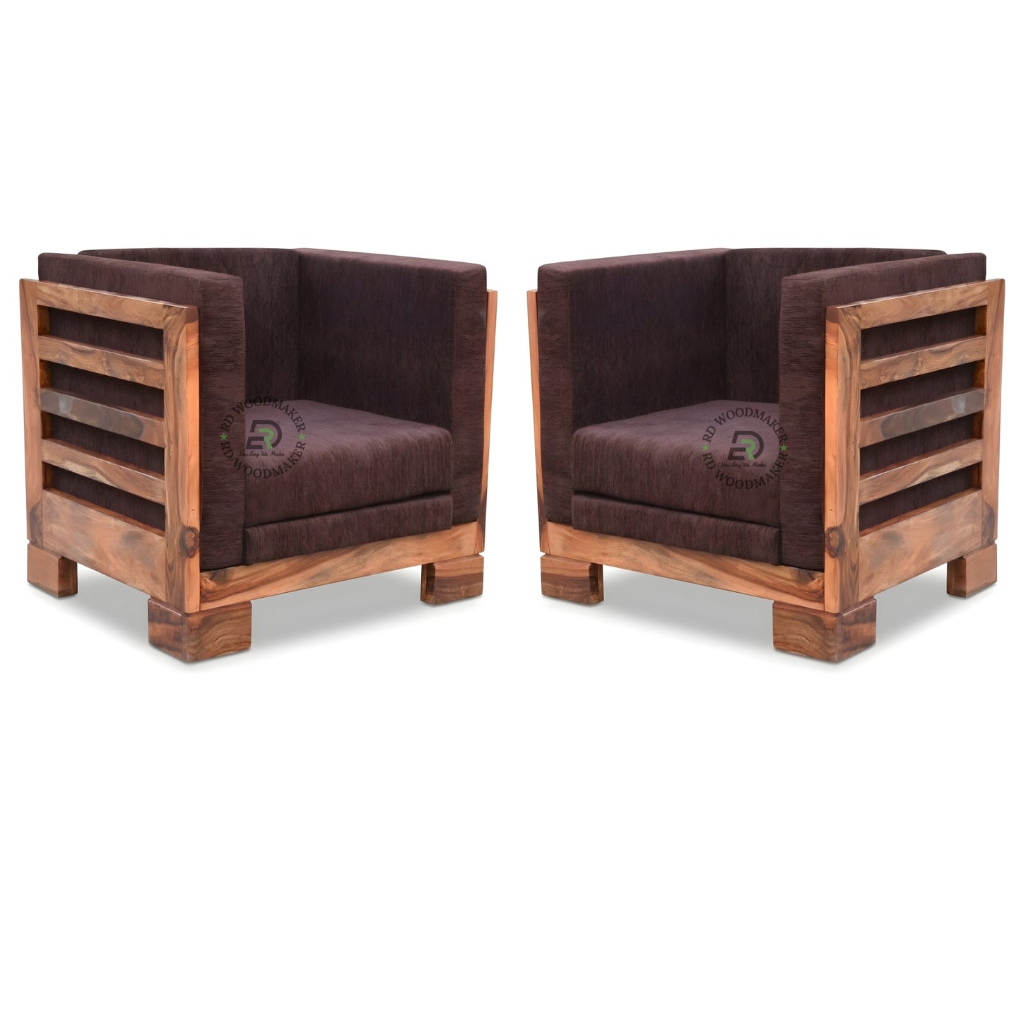 MODERN MINIMAL WOODEN SOFA WITH FULL BACK CUSHION