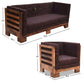 MODERN MINIMAL WOODEN SOFA WITH FULL BACK CUSHION