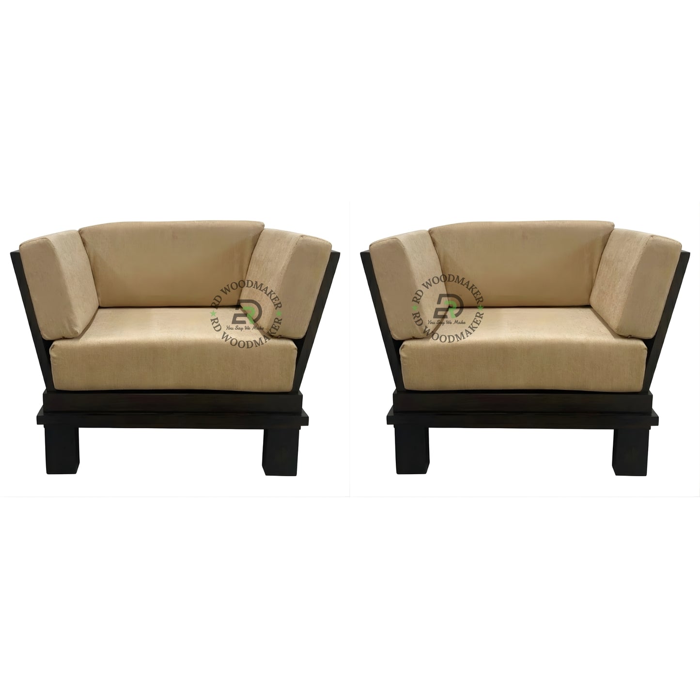 CONTEMPORARY LOW BASE WOODEN SOFA WITH SIDE BACK SUPPORT
