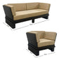 CONTEMPORARY LOW BASE WOODEN SOFA WITH SIDE BACK SUPPORT
