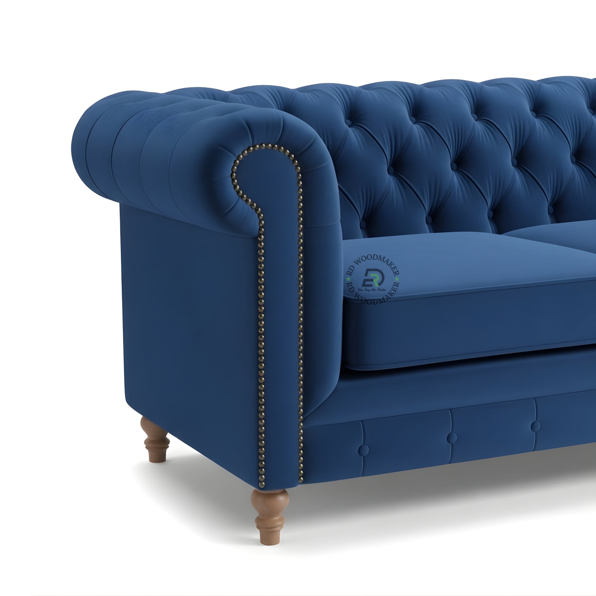 LUXURY L SHAPE BLUE VELVET SECTIONAL SOFA