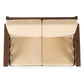 SCALLOPED SIDE WOODEN SOFA SET WITH BEIGE CUSHIONS