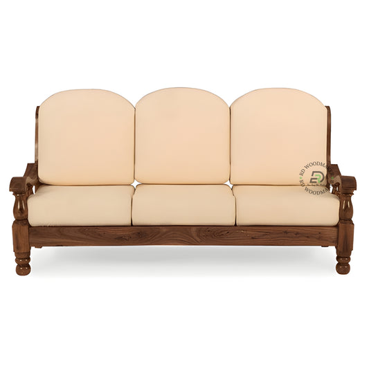 TRADITIONAL TURNED LEG WOODEN 3 SEATER SOFA
