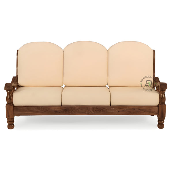 TRADITIONAL TURNED LEG WOODEN 3+1+1 SEATER SOFA