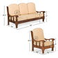 TRADITIONAL TURNED LEG WOODEN 3 SEATER SOFA
