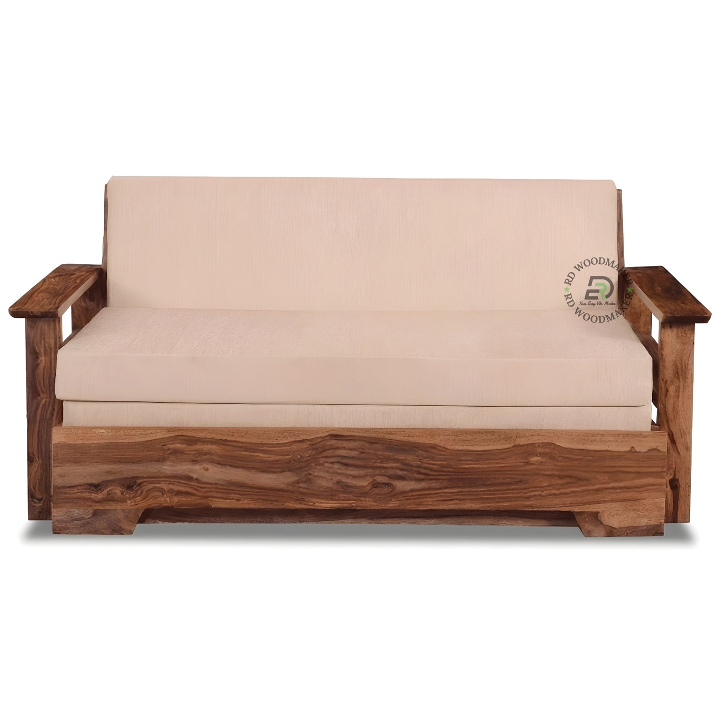 CONTEMPORARY WOODEN SOFA CUM BED WITH PULL OUT DESIGN