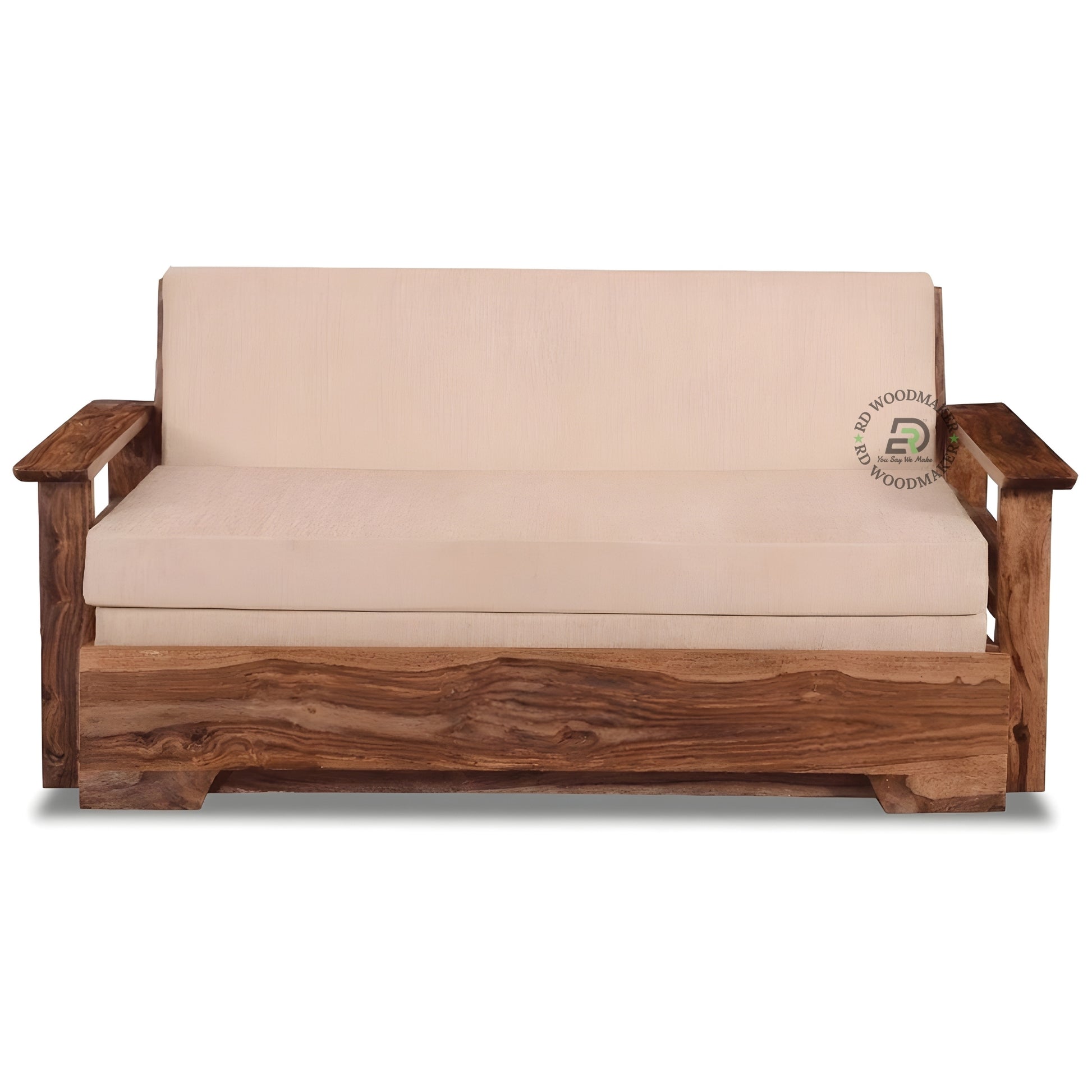 CONTEMPORARY WOODEN SOFA CUM BED WITH PULL OUT DESIGN