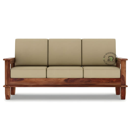 MINIMALIST STRAIGHT ARM WOODEN 3 SEATER SOFA