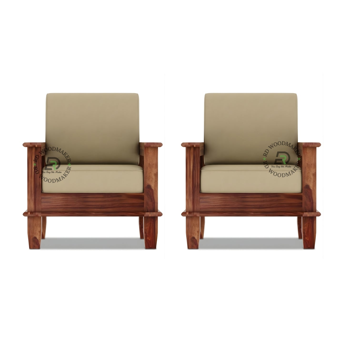 MINIMALIST STRAIGHT ARM WOODEN 3 SEATER SOFA