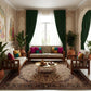 CONTEMPORARY SOLID WOOD 3 SEATER SOFA WITH GREY CUSHIONS