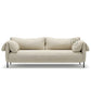  MODERN BEIGE FABRIC 3 SEATER SOFA WITH METAL LEGS