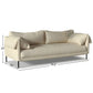  MODERN BEIGE FABRIC 3 SEATER SOFA WITH METAL LEGS