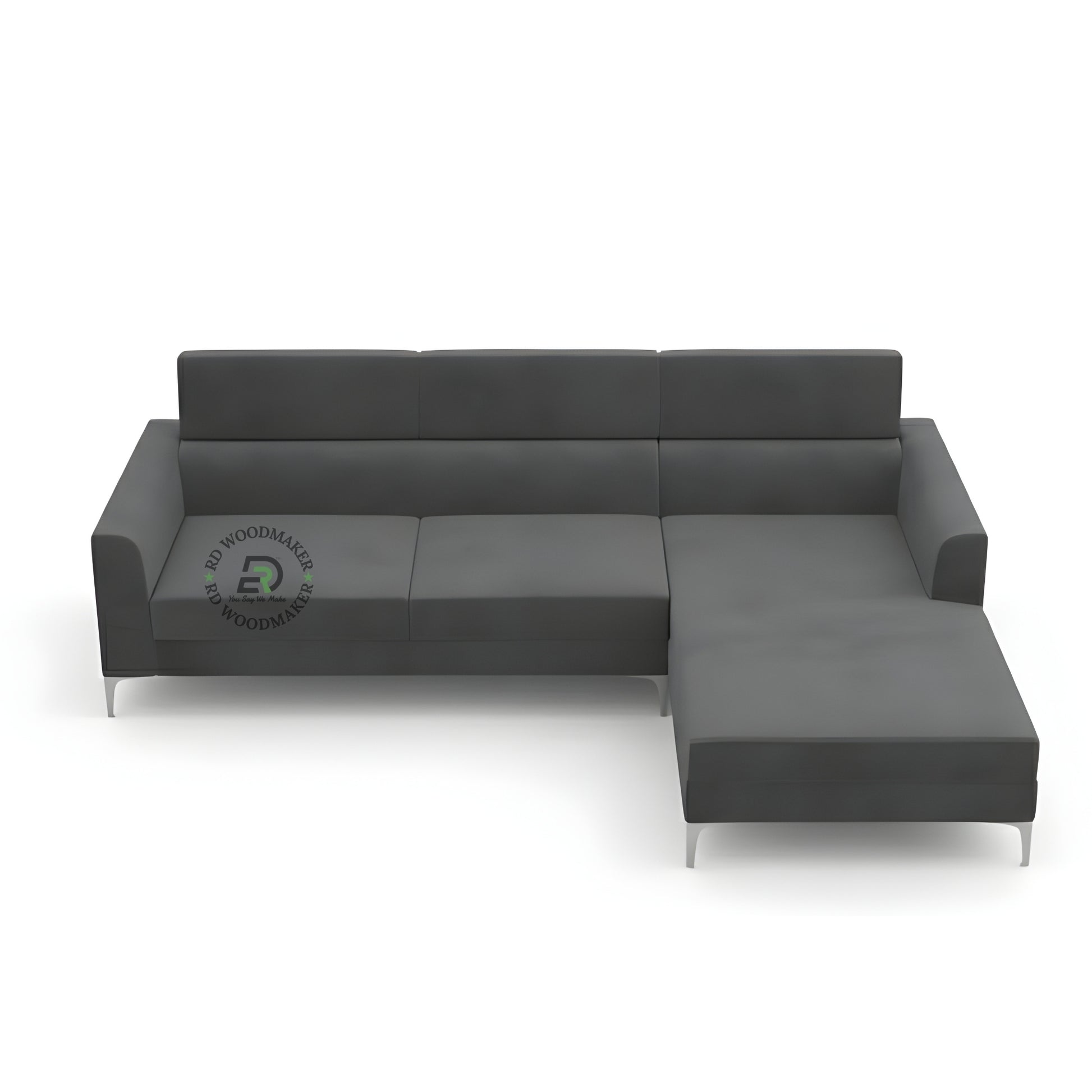 MODERN GREY L SHAPE SECTIONAL SOFA WITH METAL LEGS