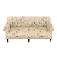 CONTEMPORARY 2 SEATER SOFA WITH WOOD PANELS