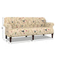 CONTEMPORARY 2 SEATER SOFA WITH WOOD PANELS