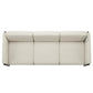 MODERN CREAM 3 SEATER SOFA WITH BLACK METAL LEGS