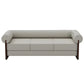CONTEMPORARY CREAM 3 SEATER SOFA WITH CYLINDRICAL ARMRESTS