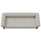 CONTEMPORARY CREAM 3 SEATER SOFA WITH CYLINDRICAL ARMRESTS
