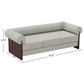 CONTEMPORARY CREAM 3 SEATER SOFA WITH CYLINDRICAL ARMRESTS