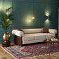 CONTEMPORARY CREAM 3 SEATER SOFA WITH CYLINDRICAL ARMRESTS