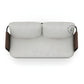 MODERN 2 SEATER FABRIC SOFA WITH LEATHERETTE ARM PANELS