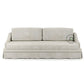 CLASSIC BEIGE SLIPCOVER STYLE 3 SEATER SOFA WITH SLOPED ARMS