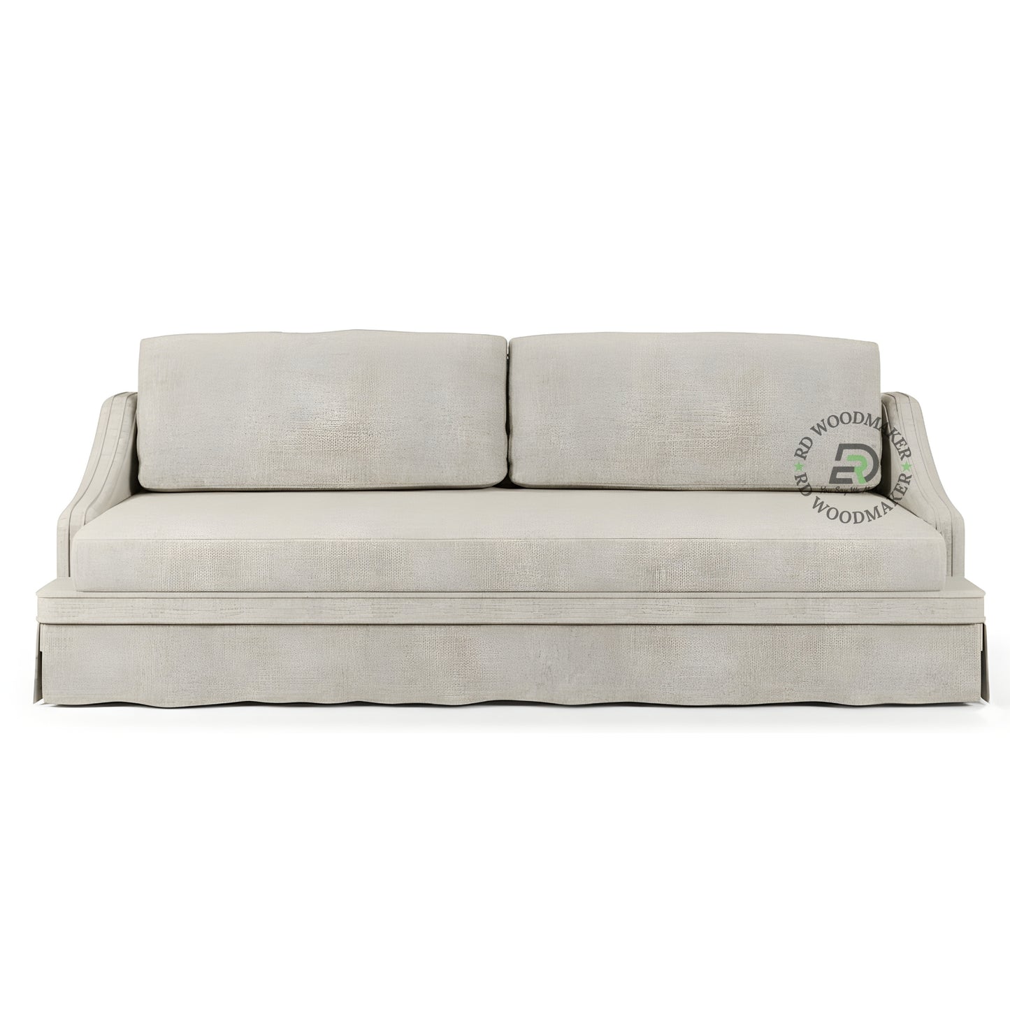 CLASSIC BEIGE SLIPCOVER STYLE 3 SEATER SOFA WITH SLOPED ARMS