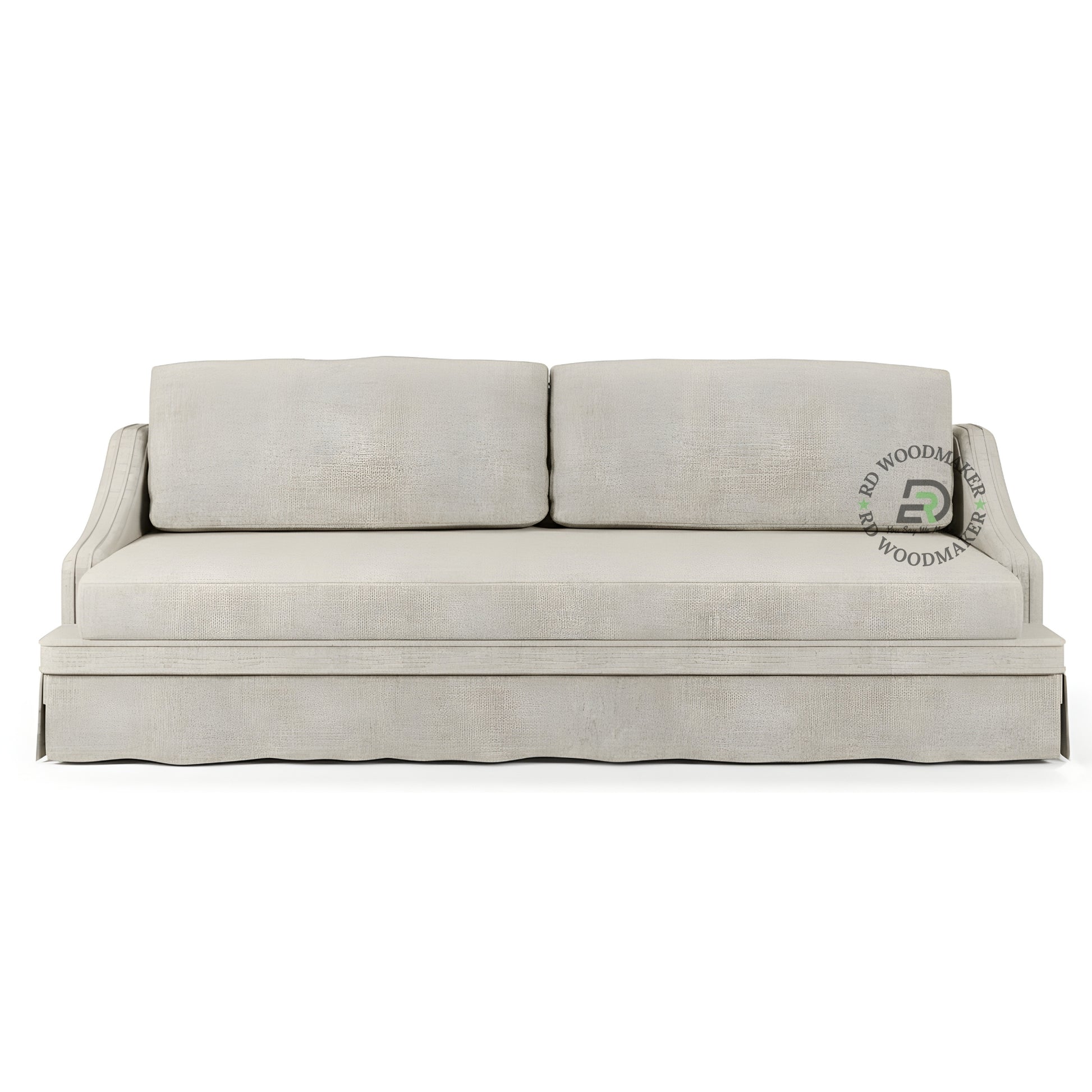 CLASSIC BEIGE SLIPCOVER STYLE 3 SEATER SOFA WITH SLOPED ARMS