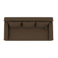 MODERN BROWN 3 SEATER SOFA WITH EXPOSED WOODEN FRAME