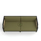 OLIVE GREEN CANE SIDE WOODEN 2 SEATER SOFA