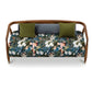 TROPICAL FLORAL PRINT FABRIC SOFA WITH SOLID WOOD FRAME