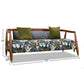 TROPICAL FLORAL PRINT FABRIC SOFA WITH SOLID WOOD FRAME