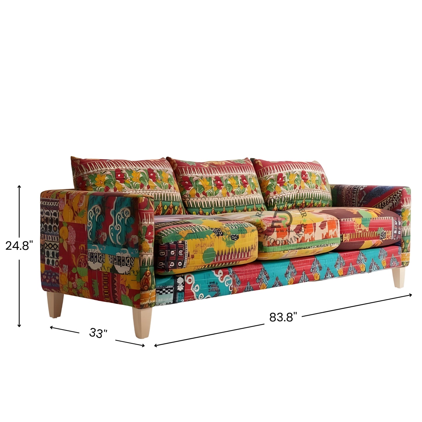BOHO PATCHWORK KANTHA STYLE 3 SEATER SOFA