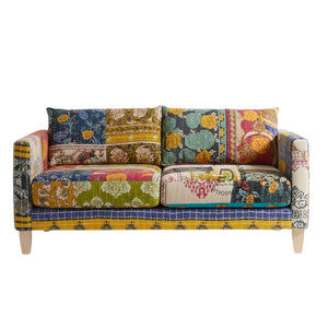 BOHO PATCHWORK KANTHA STYLE 2 SEATER SOFA