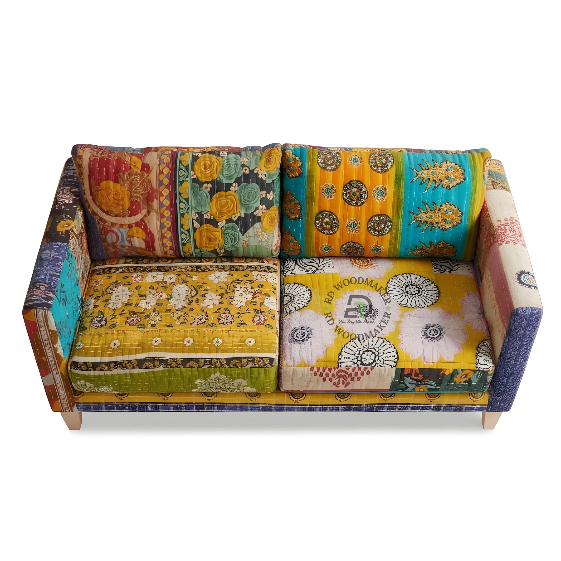 BOHO PATCHWORK KANTHA STYLE 2 SEATER SOFA