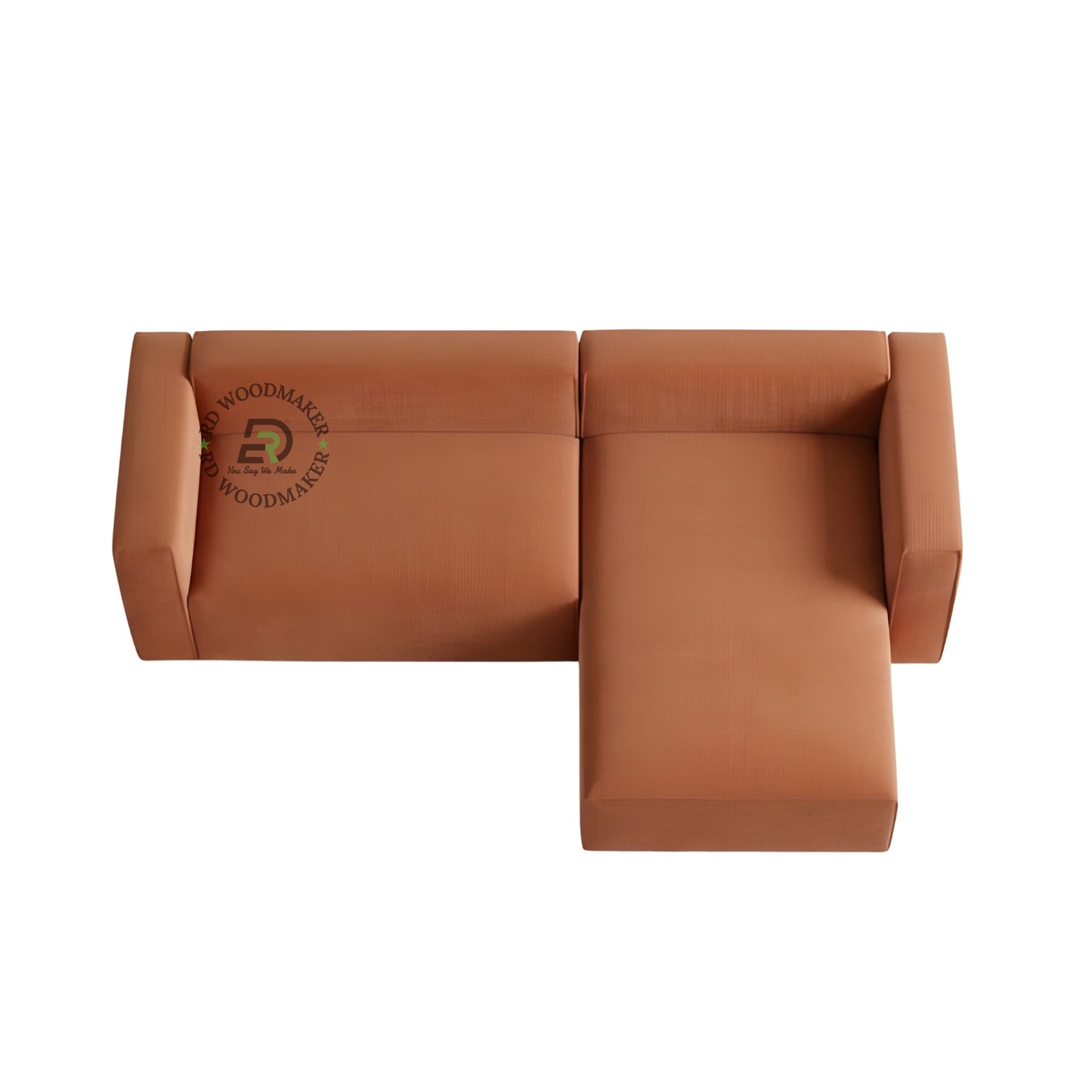 MODERN RUST ORANGE L SHAPE SECTIONAL SOFA