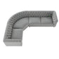LUXURY GREY VELVET CURVED CHESTERFIELD SECTIONAL SOFA