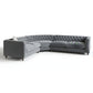 LUXURY GREY VELVET CURVED CHESTERFIELD SECTIONAL SOFA