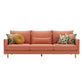 CONTEMPORARY CORAL PEACH FABRIC 3 SEATER SOFA